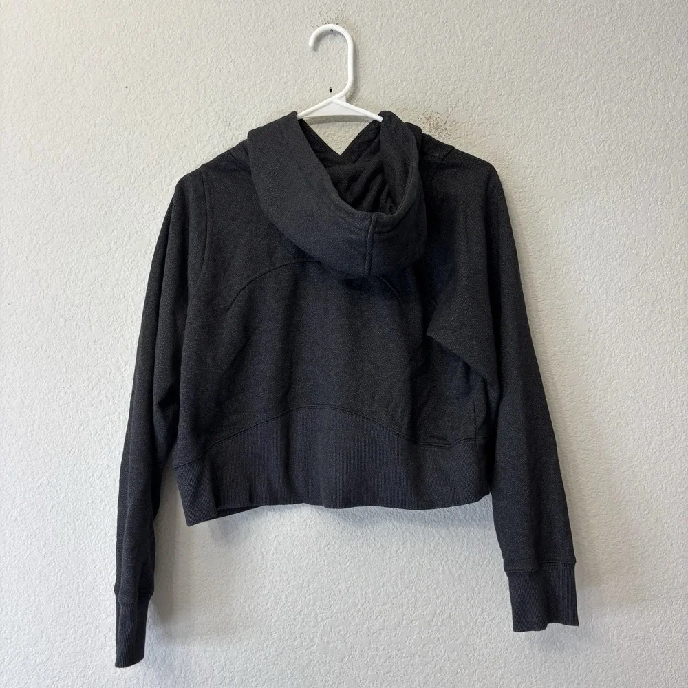 Lululemon Loungeful Cropped Pullover Hoodie Women's Size 6 Spark Black Athletic